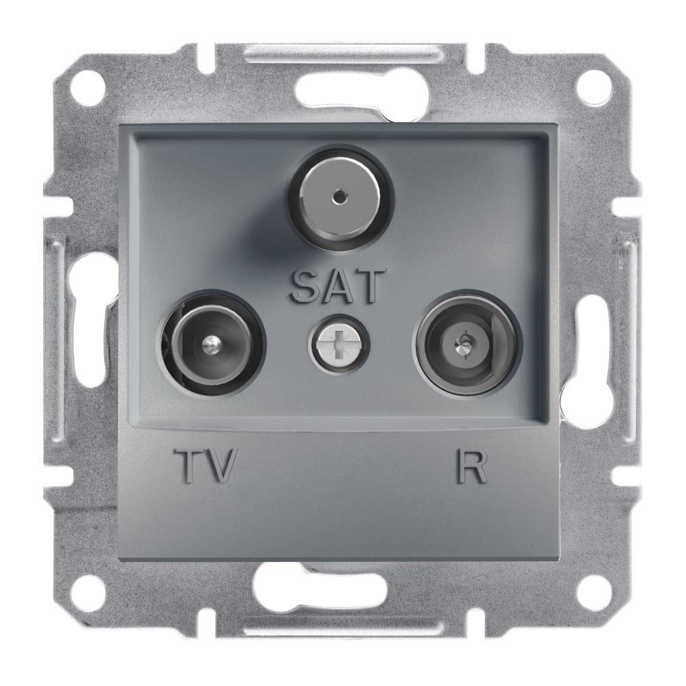 Розетка Schneider Electric Asfora TV-R-SAT проходная 4 dB Сталь (EPH3500262)