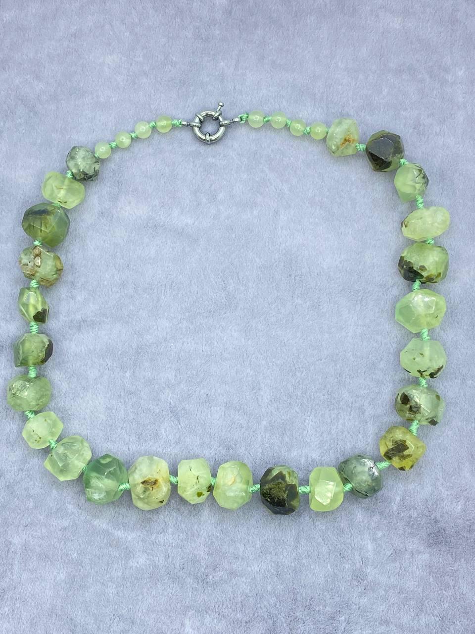 Намисто преніт 46 см Салатовий (1123)