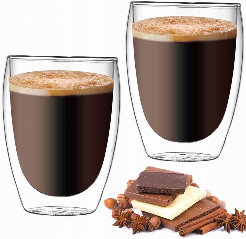 Набір скляних чашок Kamille з подвійними стінками 2 шт. 350 мл