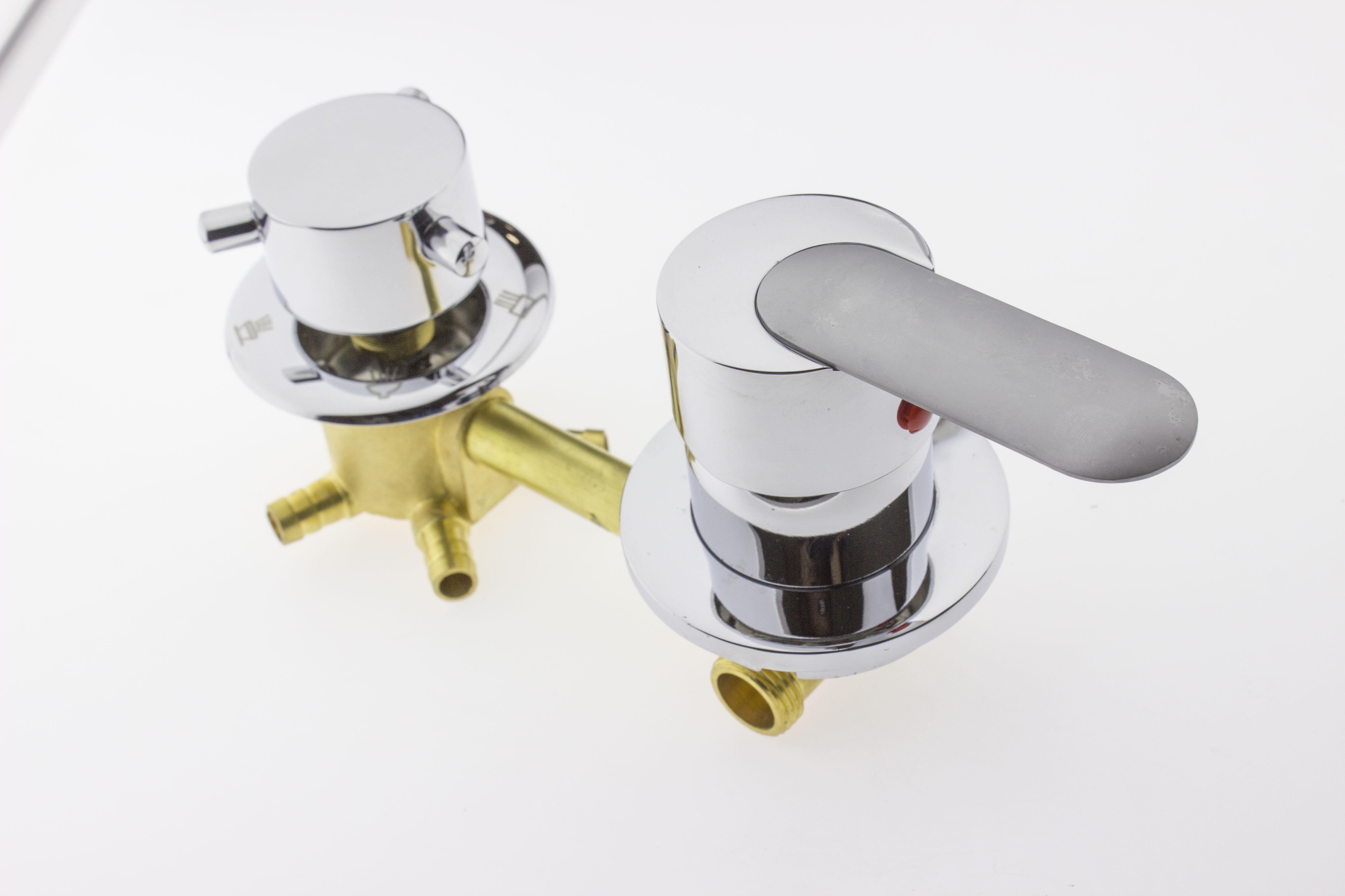 Змішувач для душової кабіни С-5\12 на п'ять положень з штуцерами і 12 см по центрам (12603765) - фото 3 Змішувач для душової кабіни С-5\12 на п'ять положень з штуцерами і 12 см по центрам (12603765) - фото 3