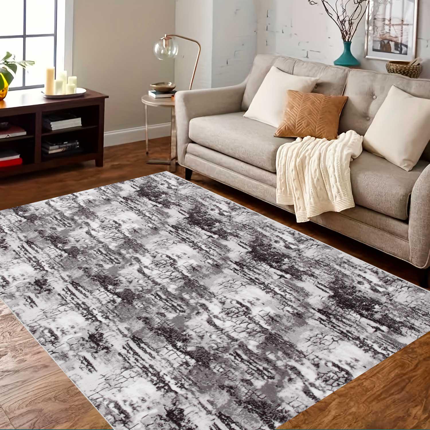 Ковер на силиконовой основе противоскользящий DAKARIA Soft Run 4081G 2x2 м Серый (00-00020237) - фото 10