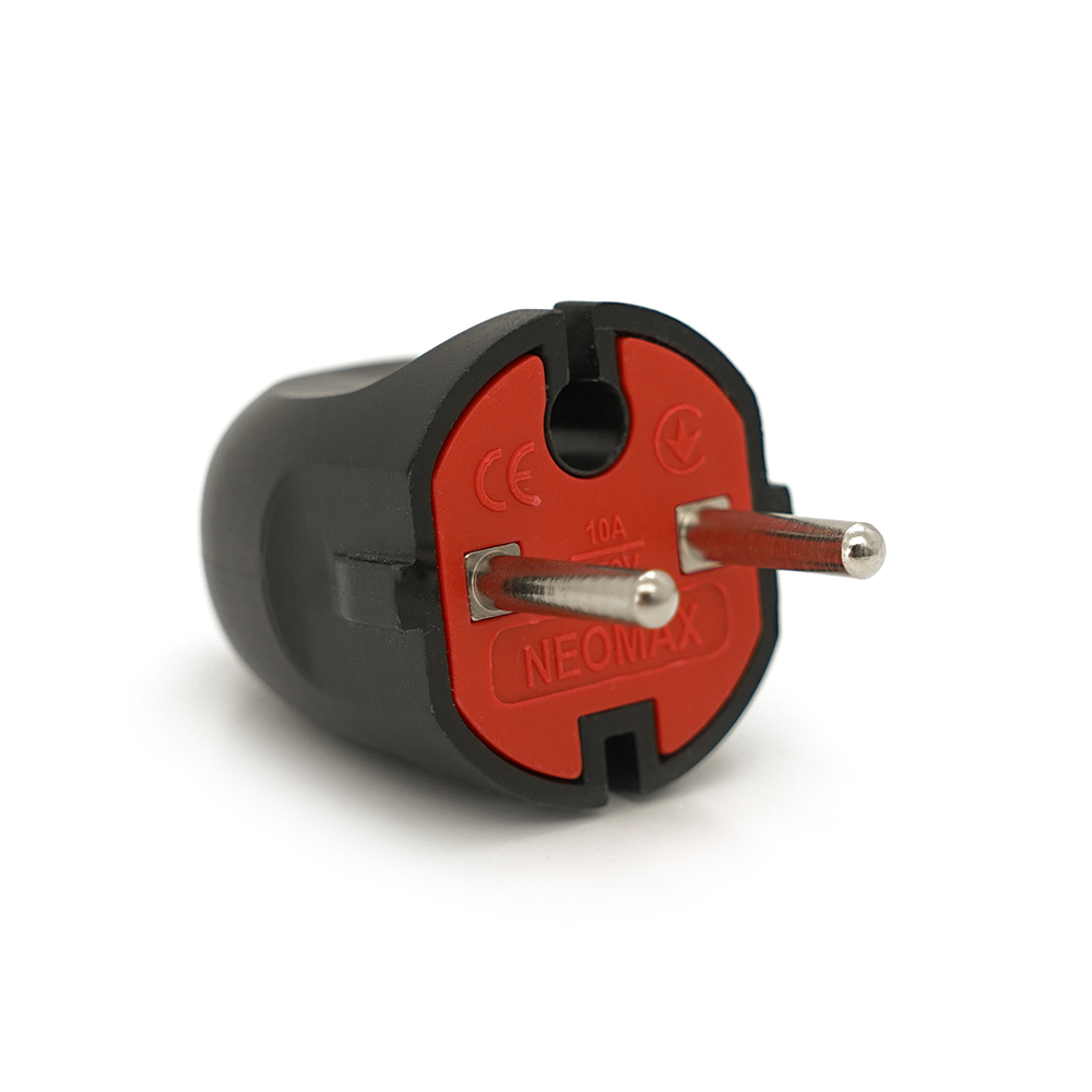 Электровилка штепсельная без заземления 6а 250v a113b q50 Black (YUT_V8917)