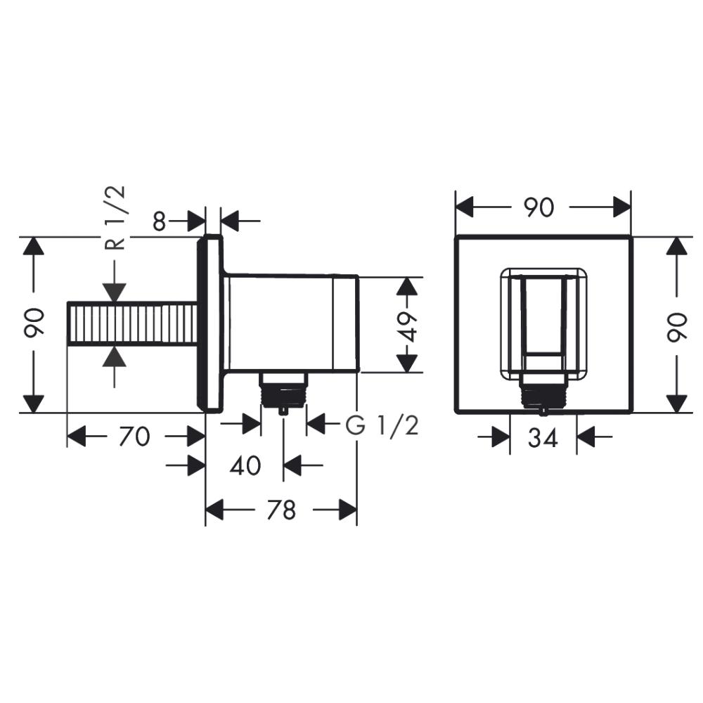 Подключение душевого шланга Hansgrohe FixFit Porter 26486000 с держателем для лейки Хром (111864) - фото 2