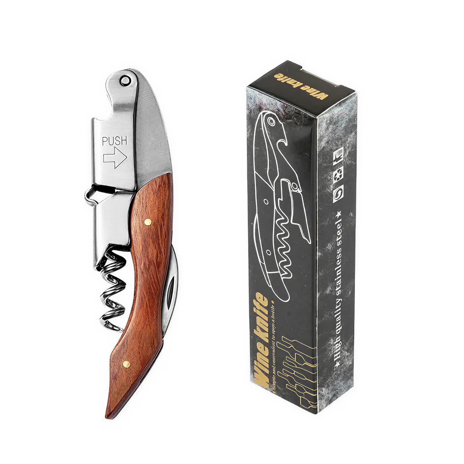 Нож сомелье с открывашкой и пилкой Olin & Olin складной с деревянной ручкой 12 см (8391-NR-b-02) - фото 6 Нож сомелье с открывашкой и пилкой Olin & Olin складной с деревянной ручкой 12 см (8391-NR-b-02) - фото 6