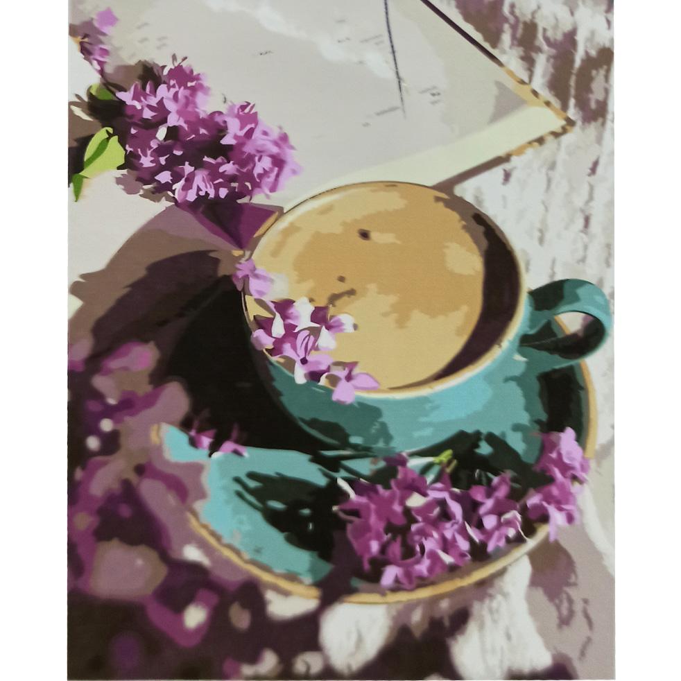 Картина за номерами Strateg Преміум Бузковий сніданок 30x40 см (SS6619)