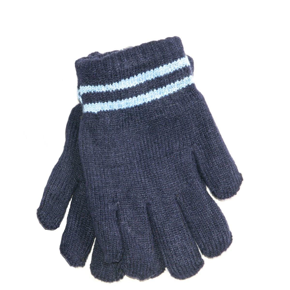 Перчатки детские двойные на 3-6 лет для мальчика 18-5-54 Синий с белый (DR010095)