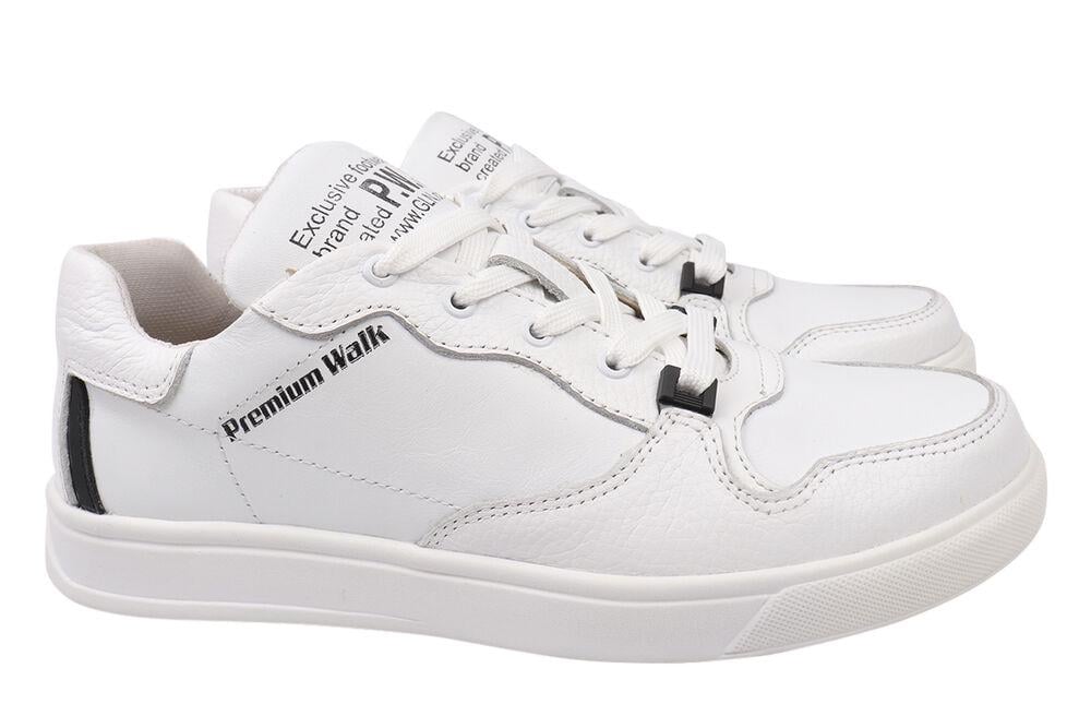 Кеди чоловічі Golovin зі шкіри на низькому ходу на шнурівці р. 42 Білий (133-21DTC)