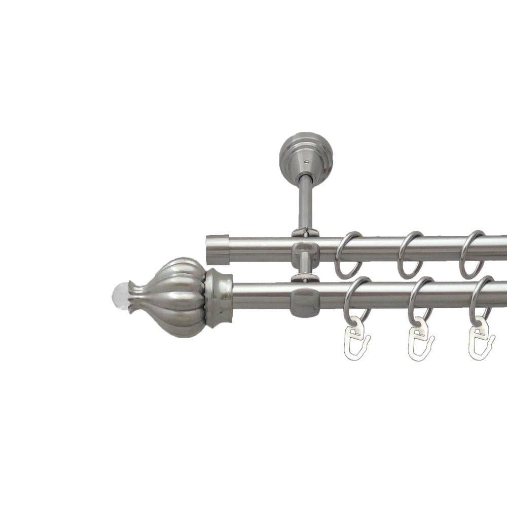 Карниз Orvit Таджа-Кристалл двухрядный гладкий 160 см Нержавеющая сталь (00-00016253)