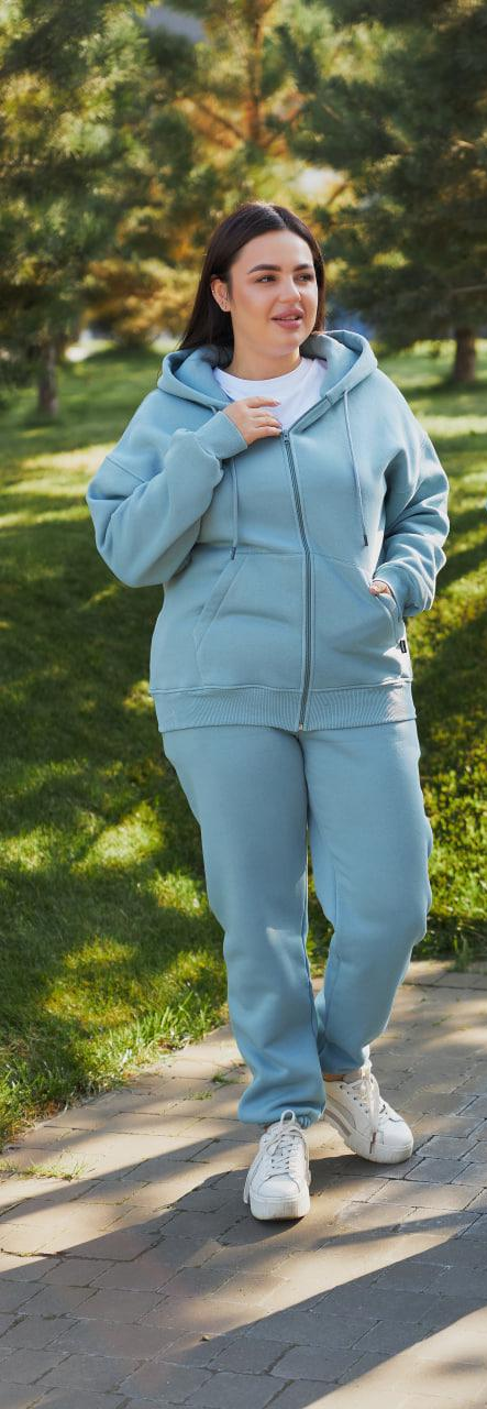 Прогулочный костюм женский с капюшоном XXL Голубой (М137.4)