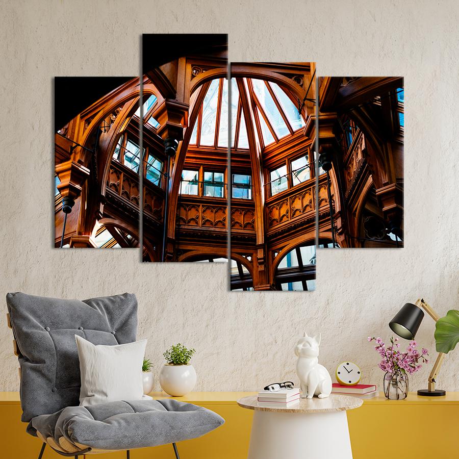 Картина город Роскошный деревянный особняк 129x90 см (A608-4)