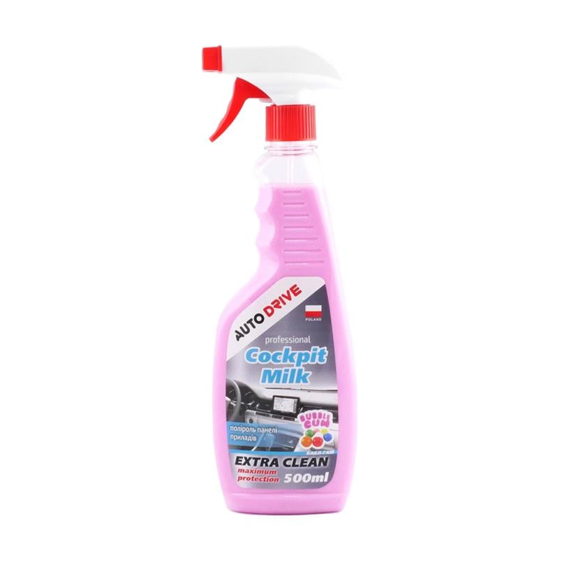 Полироль-молочко для панели приборов AutoDrive Cockpit Milk Бабл Гам, 500мл Полироль-молочко для панели приборов AutoDrive Cockpit Milk Бабл Гам, 500мл