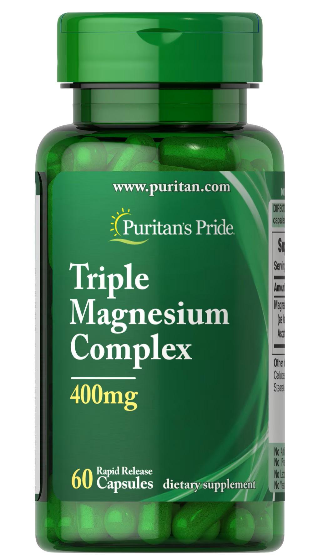 Магний Puritan's Pride Triple Magnesium 400 mg 60 капс.