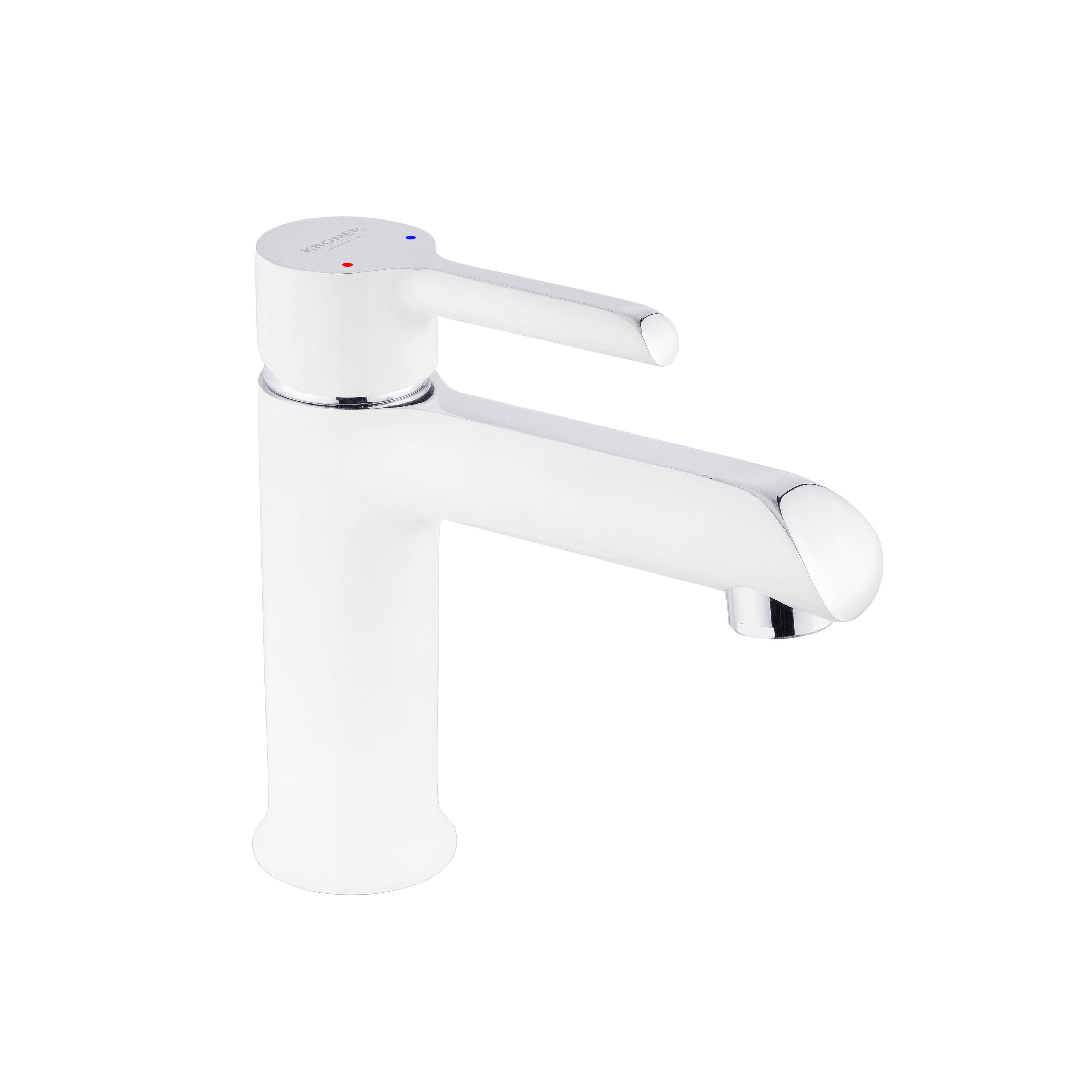 Смеситель для умывальника KRONER Essen-W010 CV024323 однорычажный Белый (135591)