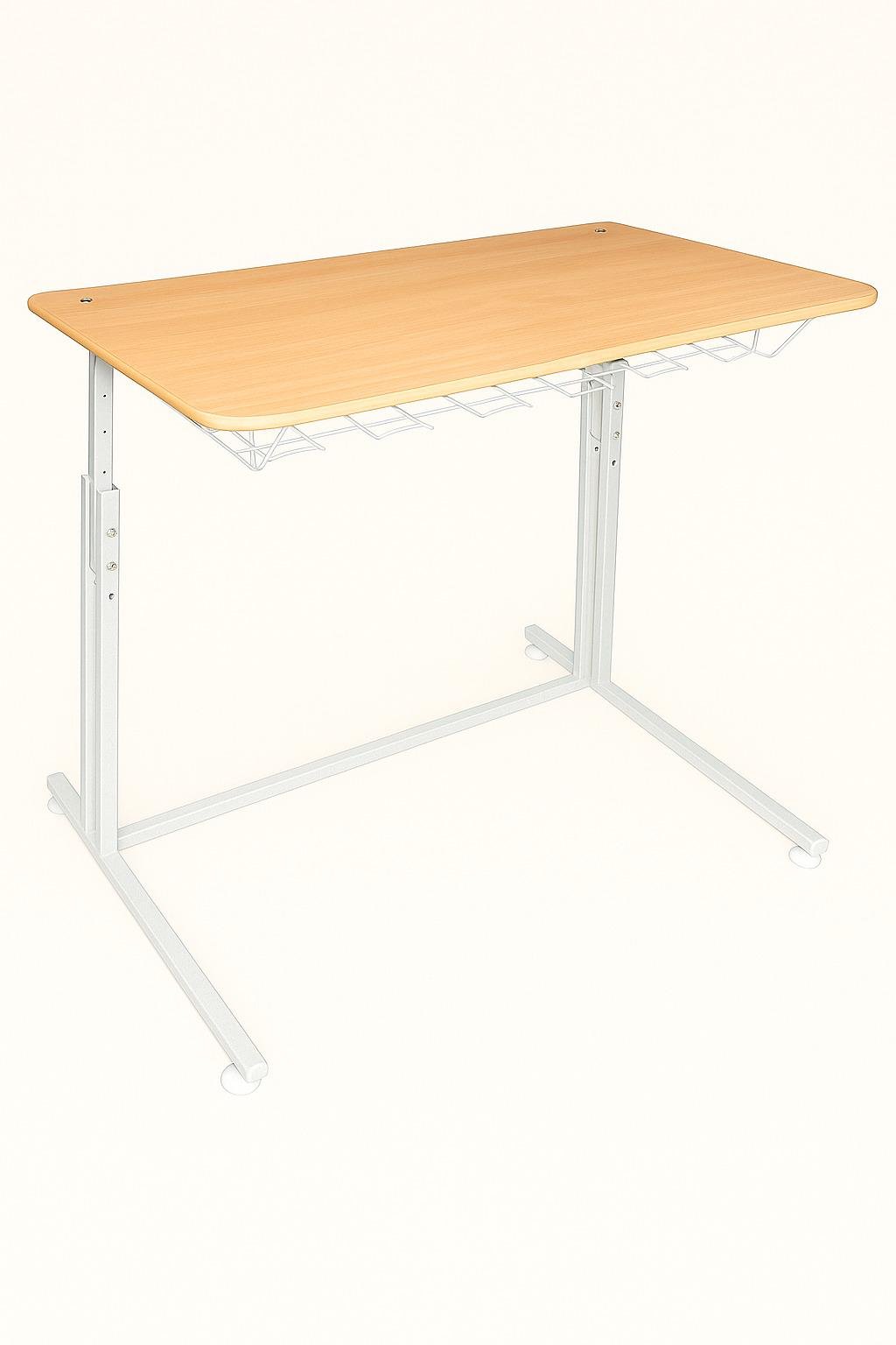 Стіл 2-місний регульований з дротяною полицею (27262610)