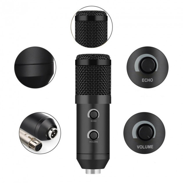 Микрофон студийный со стойкой UKC Music D.J. M-800U Black - фото 4 Микрофон студийный со стойкой UKC Music D.J. M-800U Black - фото 4