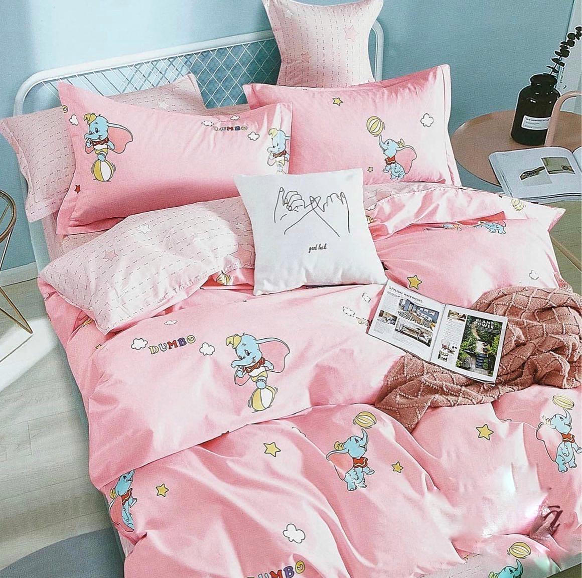 Детское постельное белье Viluta твил сатин Розовые слоны