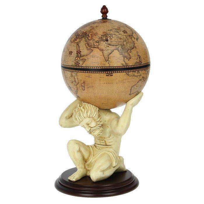 Глобус бар напольный Brigant В руках Атланта сфера 42 см Бежевый (42016)