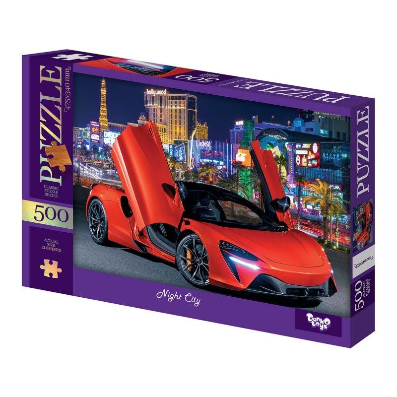 Пазлы классические Danko Toys Ночной город 500 эл. Красный (IP-177-P-292)