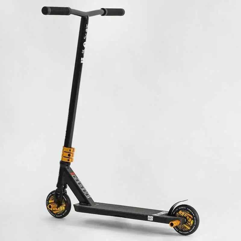 Самокат трюковый для новичков F10 колеса PU для трюков до 100 кг 100 мм Черный (MA-261/6)