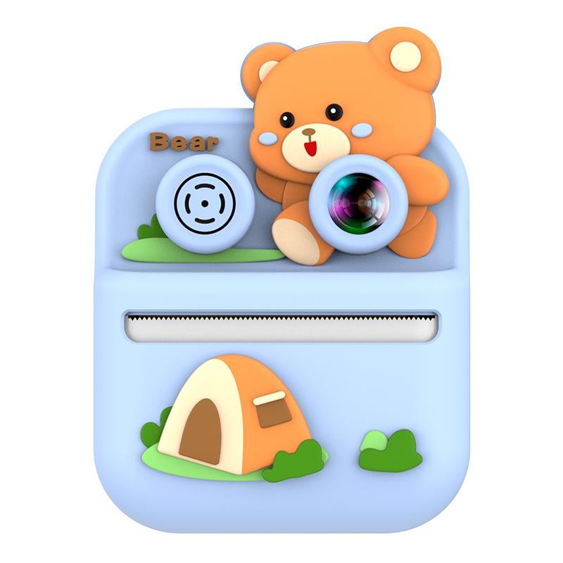 Детская фотокамера с мгновенной печатью S3 Медвежонок Голубой (463/5)
