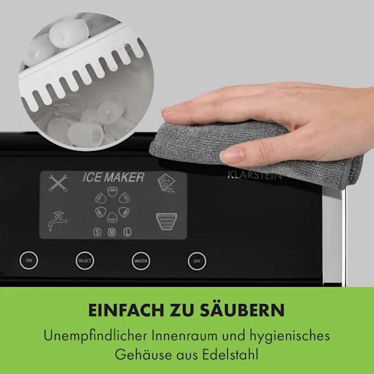 Льодогенератор KLARSTEIN Eiszeit з нержавіючої сталі 15 кг/24 год Срібний (10033478) - фото 5