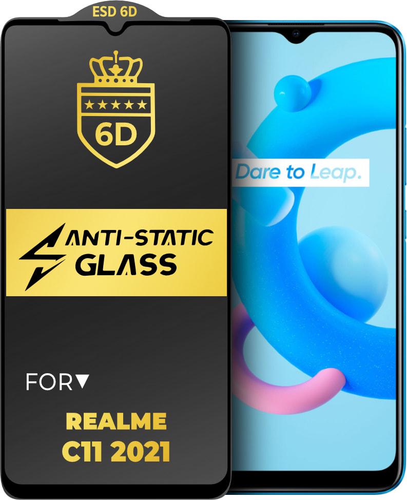 Защитное стекло 6D Anti-Static Realme C11 (2021) Glass Shield