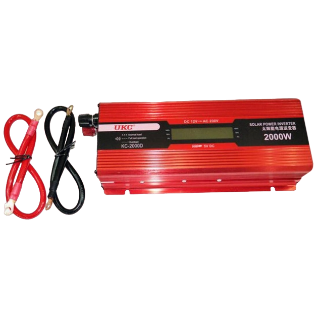 Преобразователь напряжения UKC DC12V-AC 220V Solar 2000ВТ USB Красный (6-36-DC12V-AC 220V)