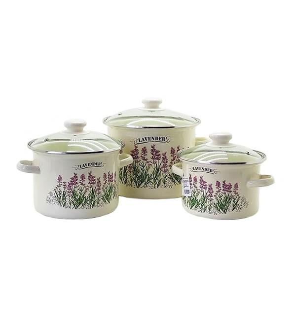 Набір каструль емальованих Лаванда №752 3 шт. (22-66-003396)