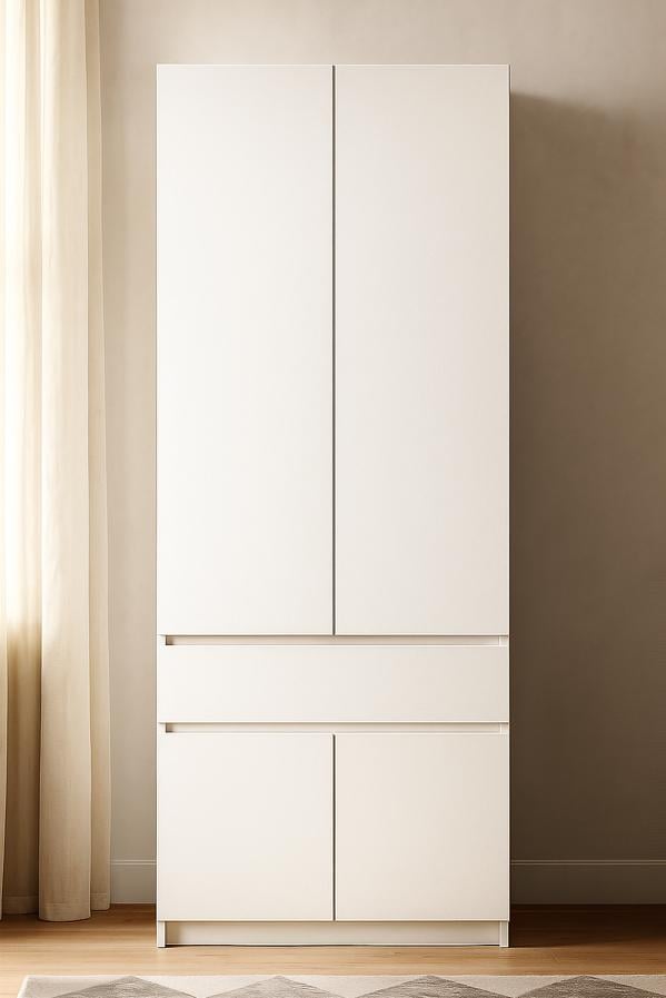 Шкаф на 2 дверцы со штангой Мастер Форм 800х520х2000 мм Белый (20568)