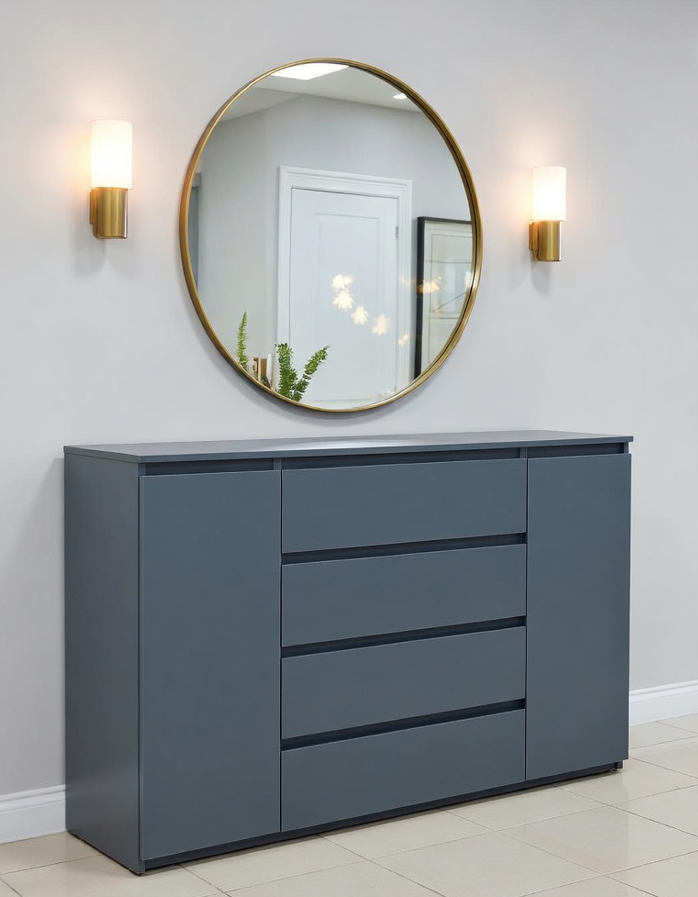 Комод современный Мастер Форм Брайт 1392х376х950 мм Антрацит (20084)