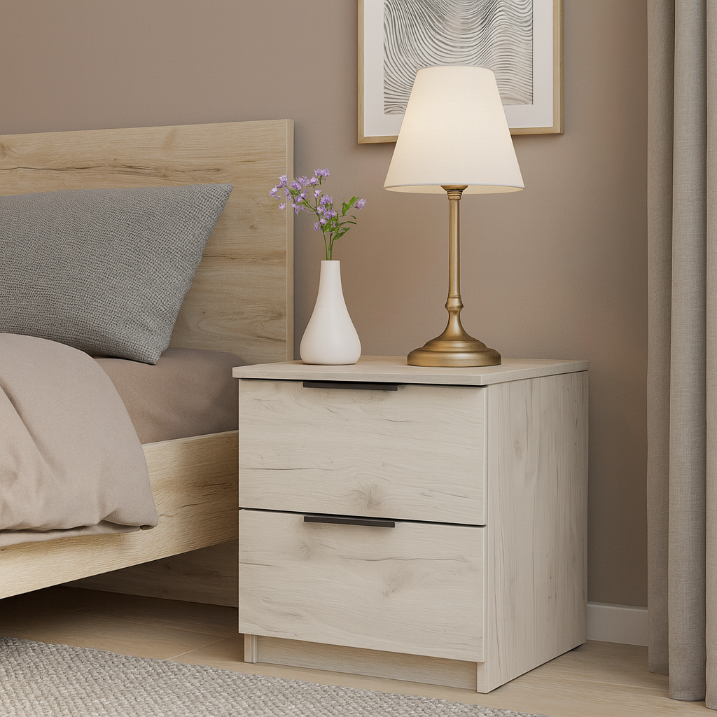 Тумба прикроватная ТП3 SENAM 480х400х400 мм ДСП Дуб Крафт Белый - фото 1 Тумба прикроватная ТП3 SENAM 480х400х400 мм ДСП Дуб Крафт Белый - фото 1