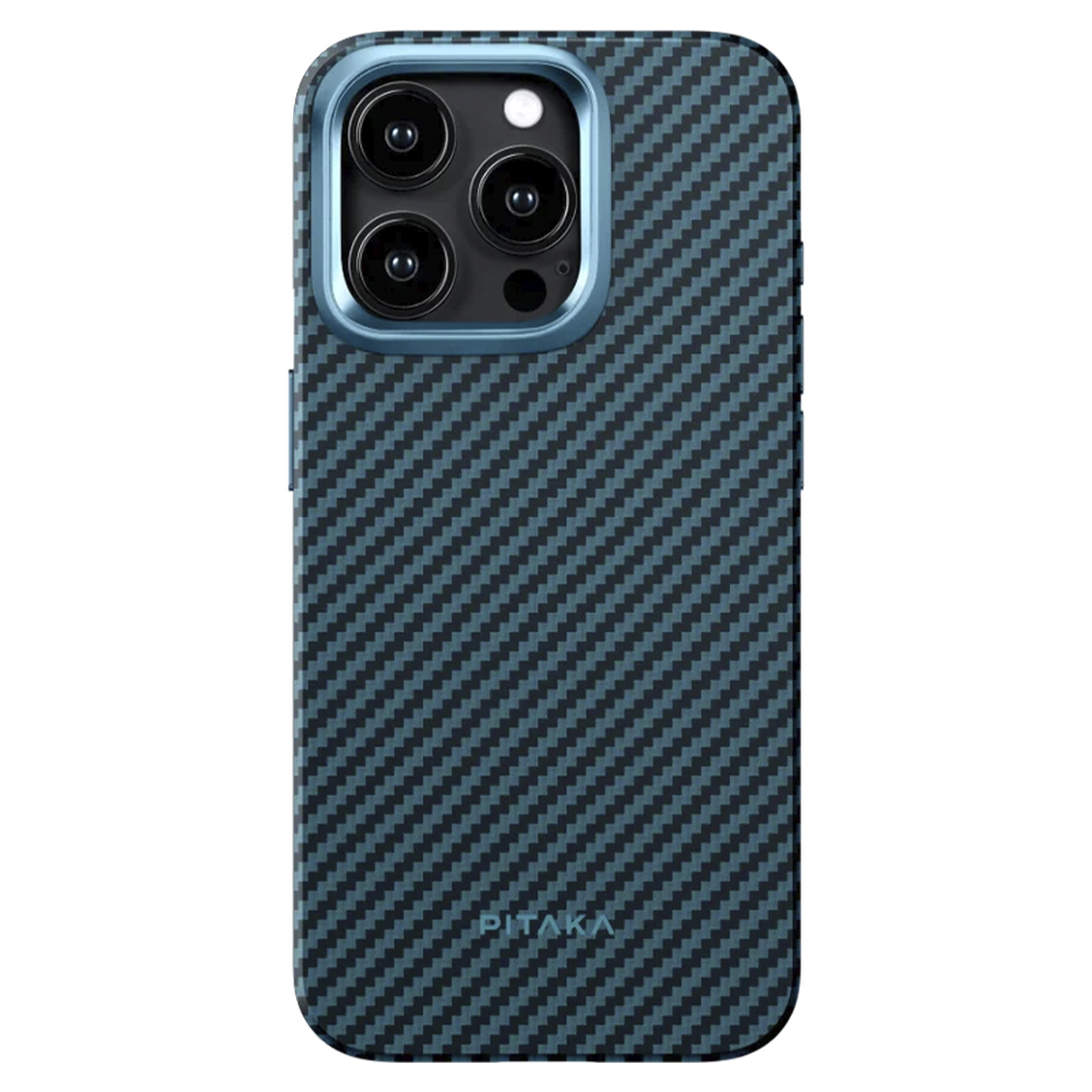 Чехол-накладка Pitaka MagEZ Case Pro 4 Twill 1500D for iPhone 15 Pro Max Black/Blue (KI1508PMPA)