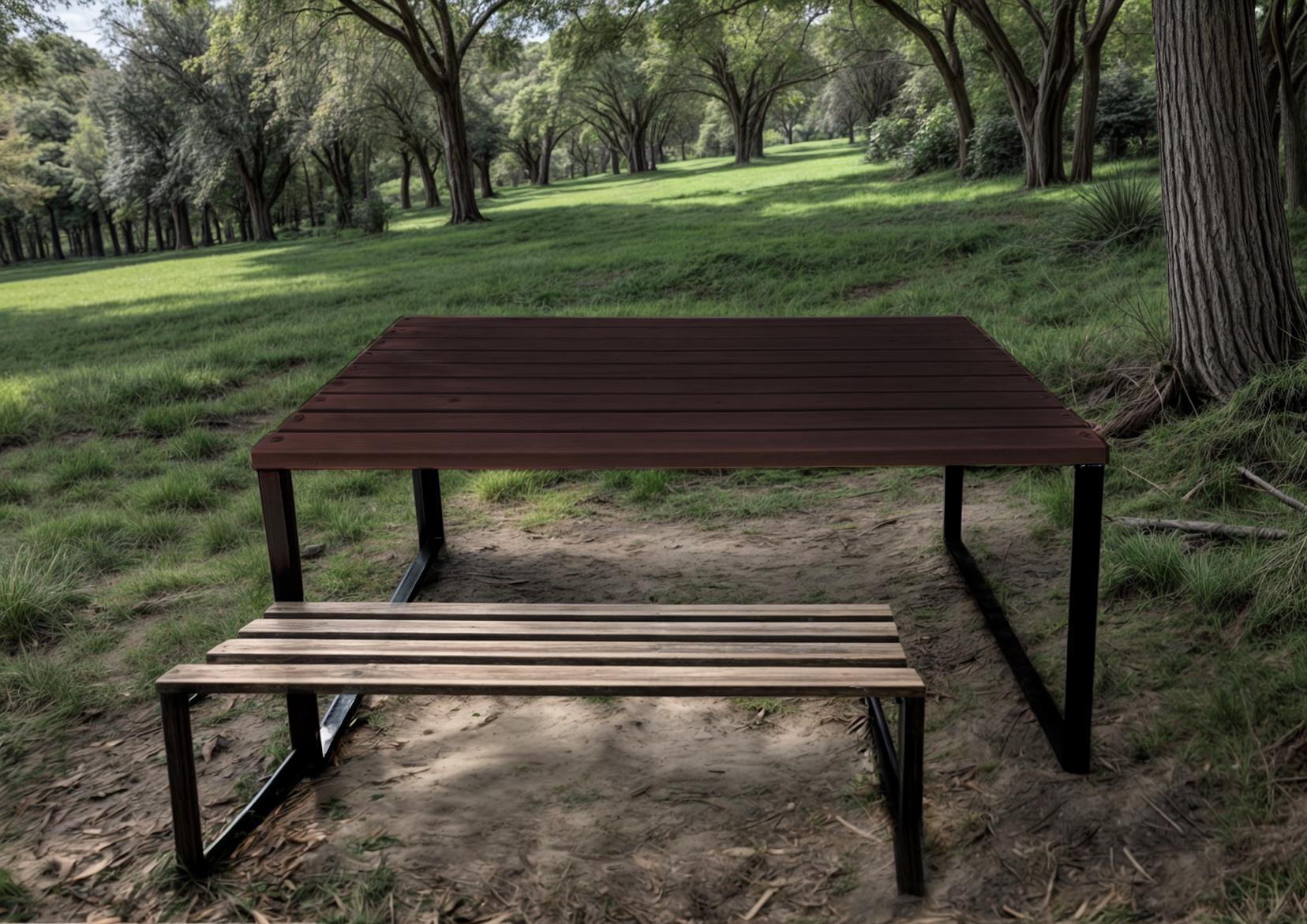 Стіл садовий Tobi Sho Грід у стилі Лофт 3000х700х800 мм Горіх - фото 2