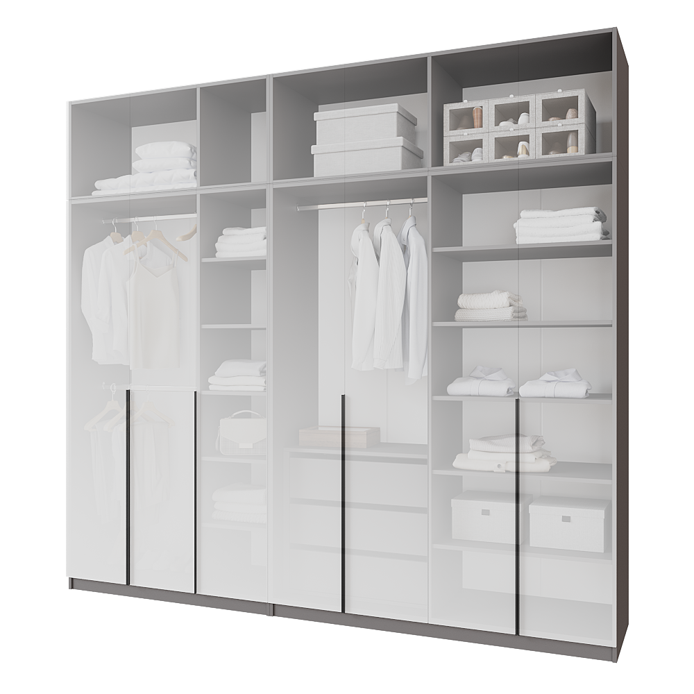 Шкаф распашной с тумбой и антресолью Меблітренд Чиназес Чита-2800.4 2800х500х2450 мм Графитовый/Белый (27552843) - фото 3 Шкаф распашной с тумбой и антресолью Меблітренд Чиназес Чита-2800.4 2800х500х2450 мм Графитовый/Белый (27552843) - фото 3