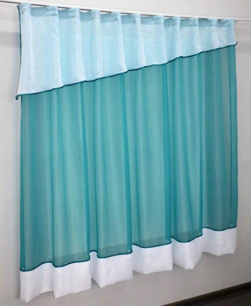 Гардина шифон/лен 270х170 см Лазурный/Белый (047к) - фото 2 Гардина шифон/лен 270х170 см Лазурный/Белый (047к) - фото 2