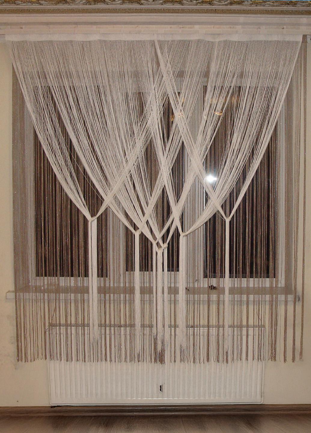 Нитки серпанок Firanka карниз 200 см Молочний з бежевим (30_2к)