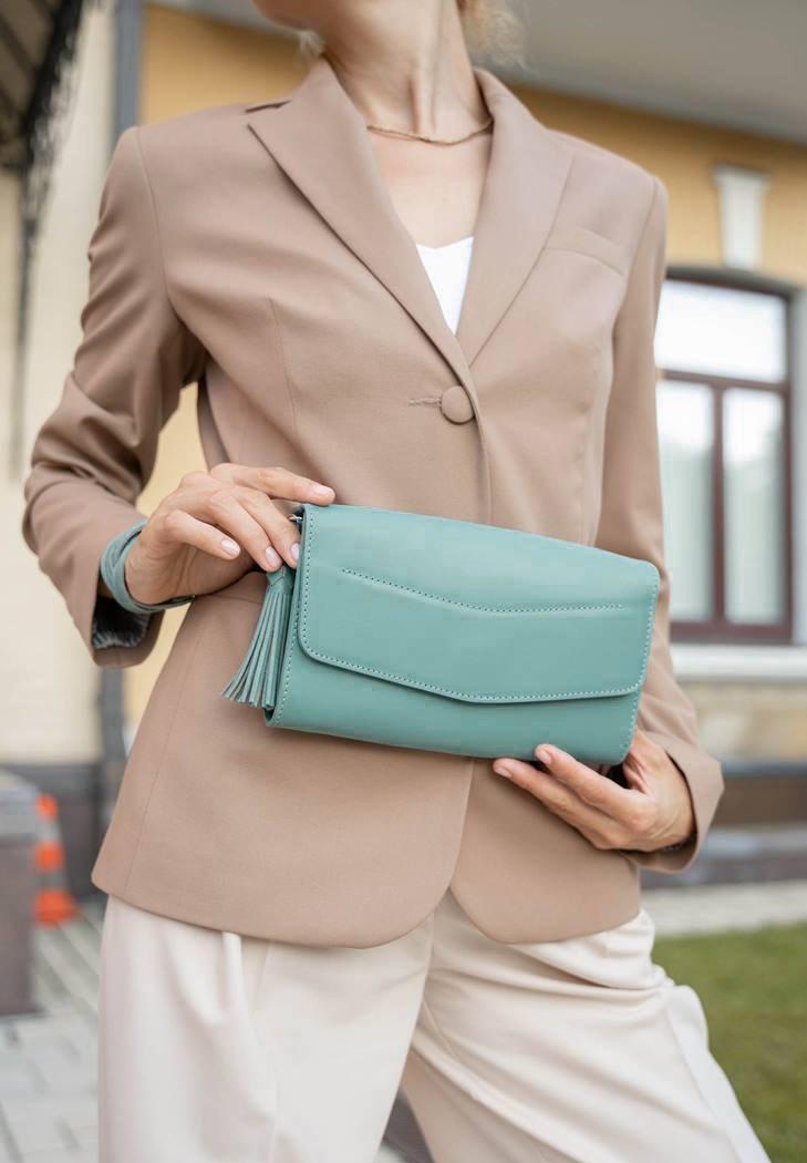 Жіноча сумка шкіряна Еліс Бірюзовий (A-026269) Жіноча сумка шкіряна Еліс Бірюзовий (A-026269)