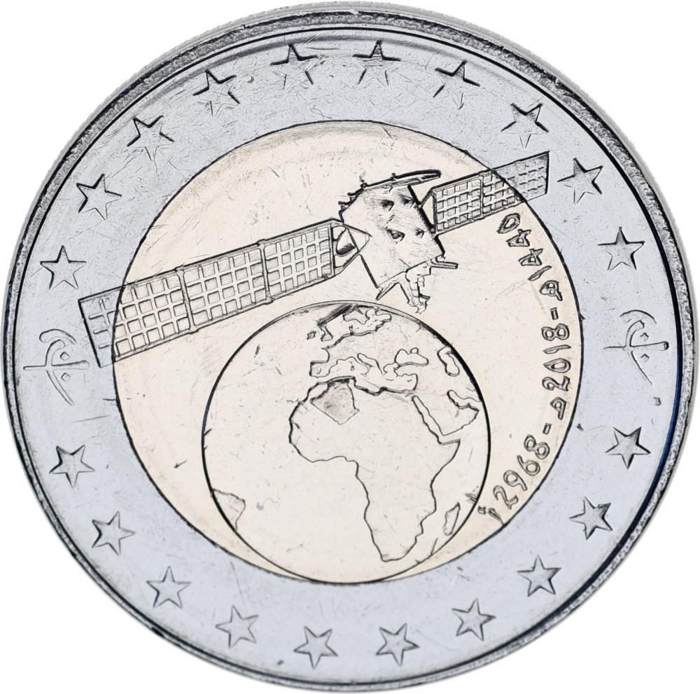 Колекційна монета Алжир 100 динарів 2018 Біметал UNC Космос Супутник (KMnew)
