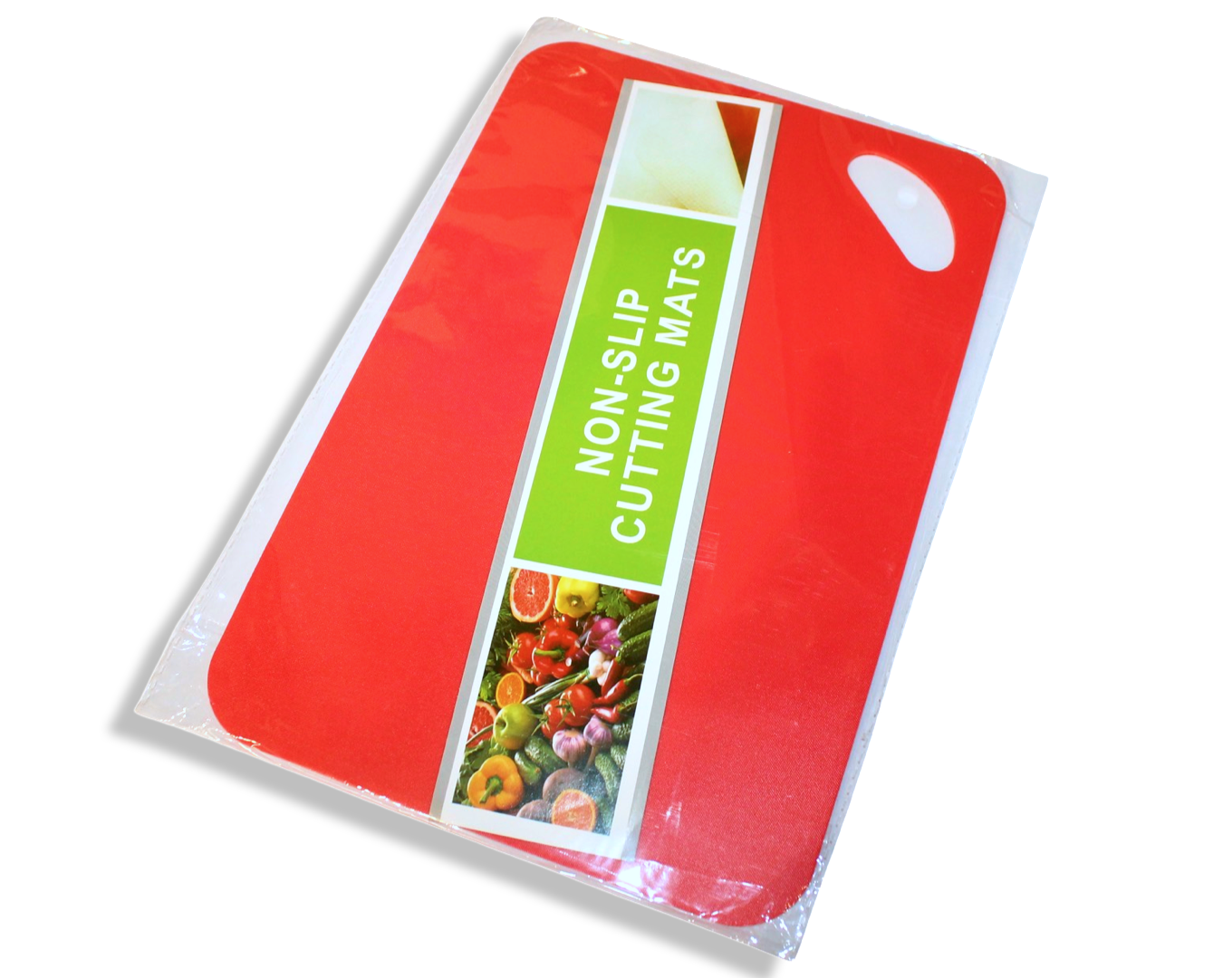 Доска кухонная пластиковая с противоскользящим покрытием маленькая 19х29 см Красный