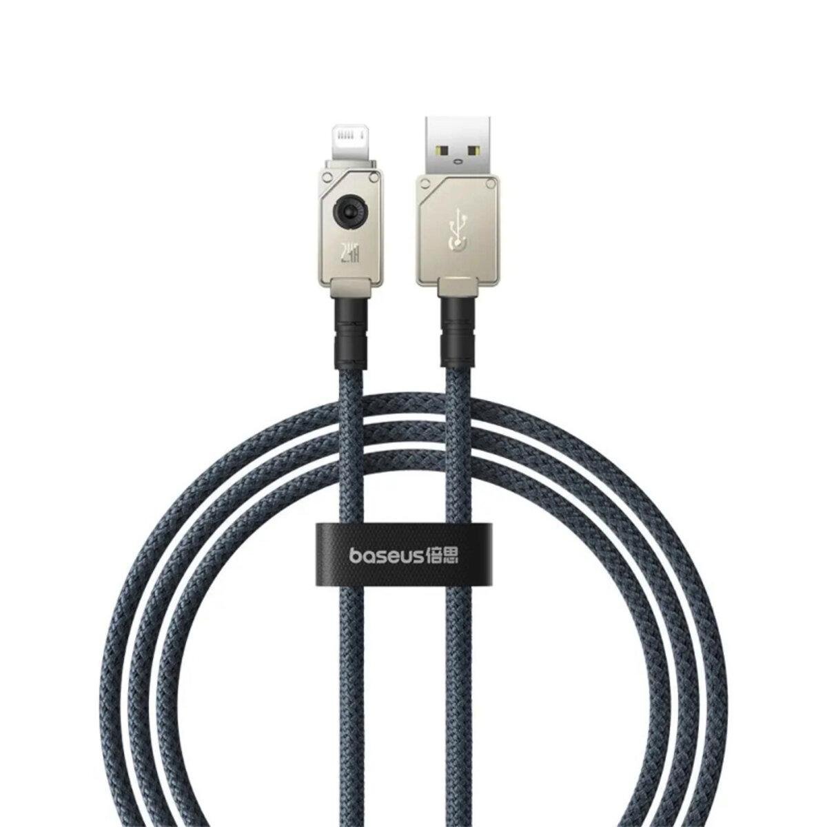 Кабель для швидкого заряджання та передачі даних Baseus Unbreakable Series, USB Type-A х Lightning, 2.4A, 1 м, Білий (P10355802221-00)