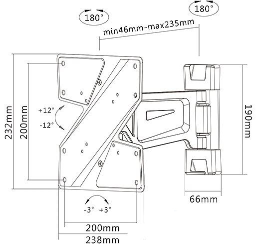 Кронштейн для телевизора LDA10-111 13"-27" Черный - фото 4