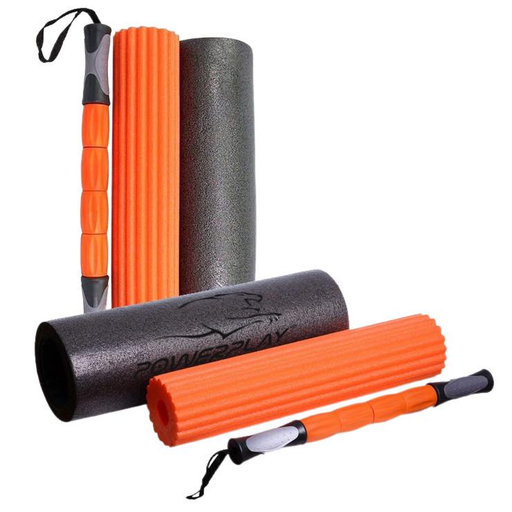 Масажний ролик PowerPlay 4022 Therapy Roller 3в1 Чорно-помаранчевий (A-011751) - фото 2