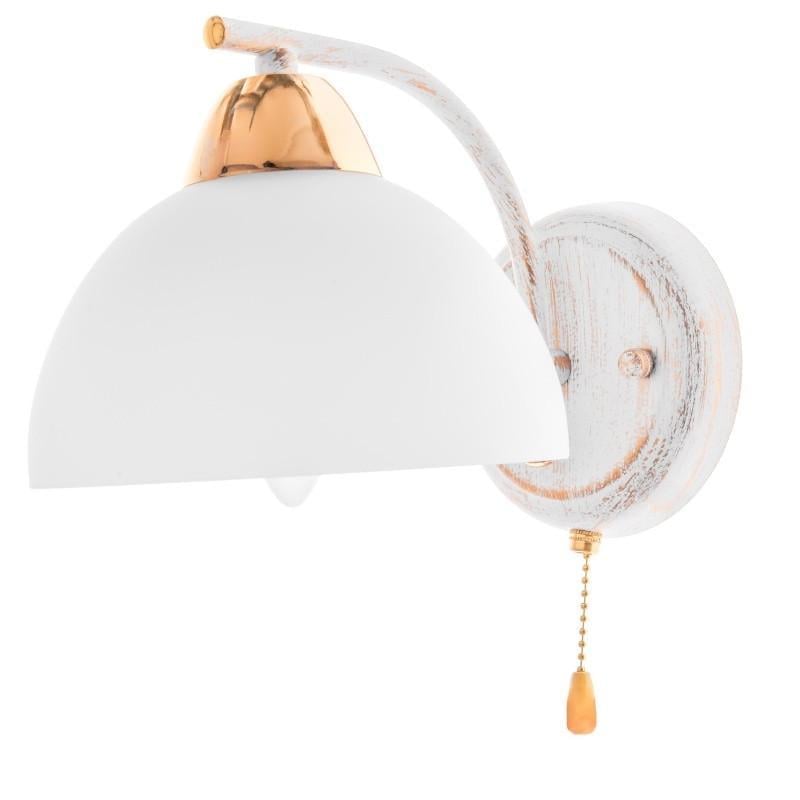 Бра направленного света настенное накладное прованс Brille LK-636W/1 E14 WH+FG 26-985
