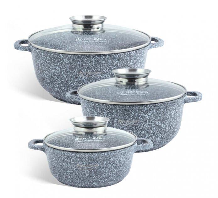 Набор казанов Edenberg EB-8020 с мраморным покрытием 6 пр. (9401750)