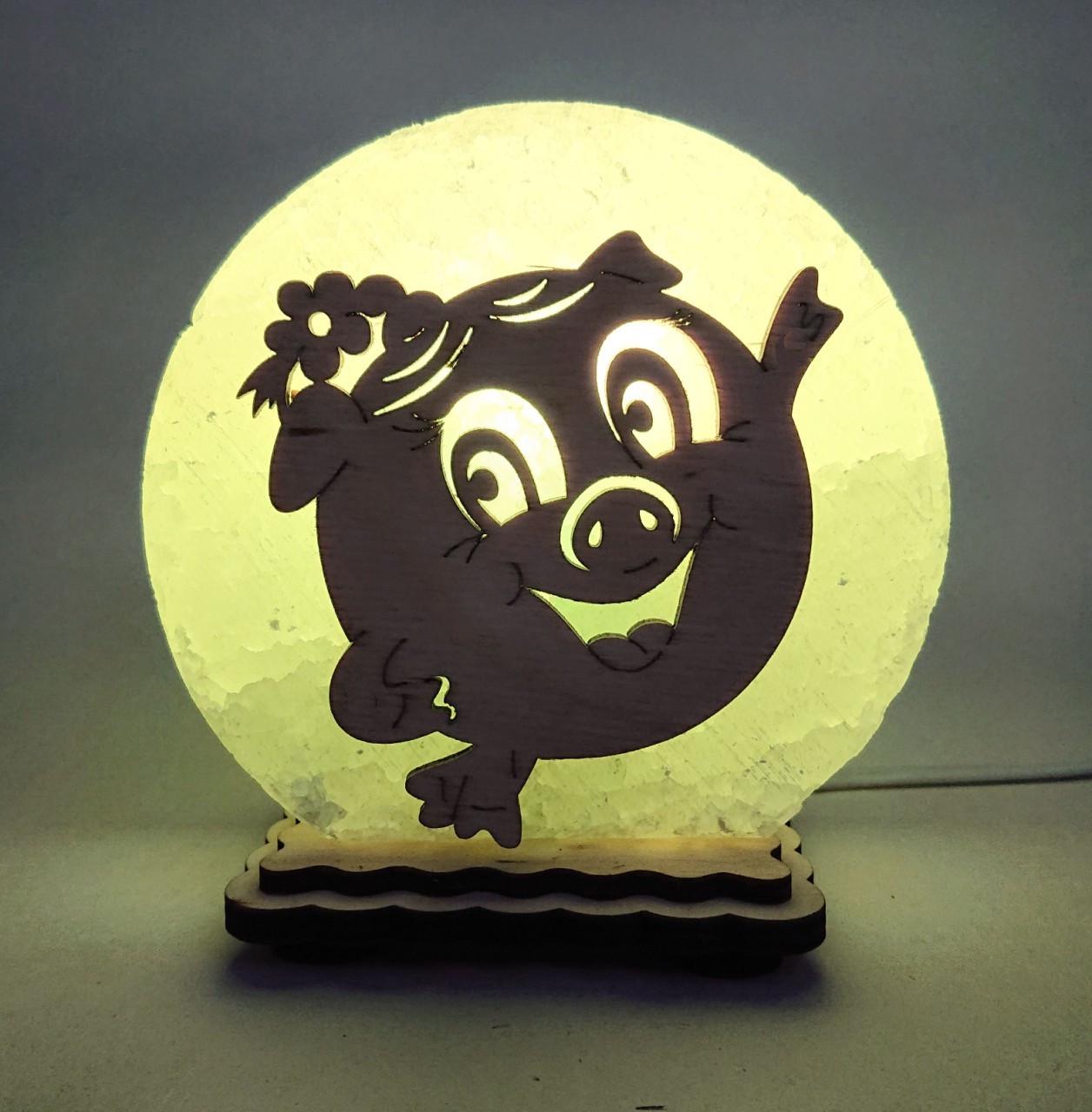 Соляной светильник Хрюша (KM-00014-g)