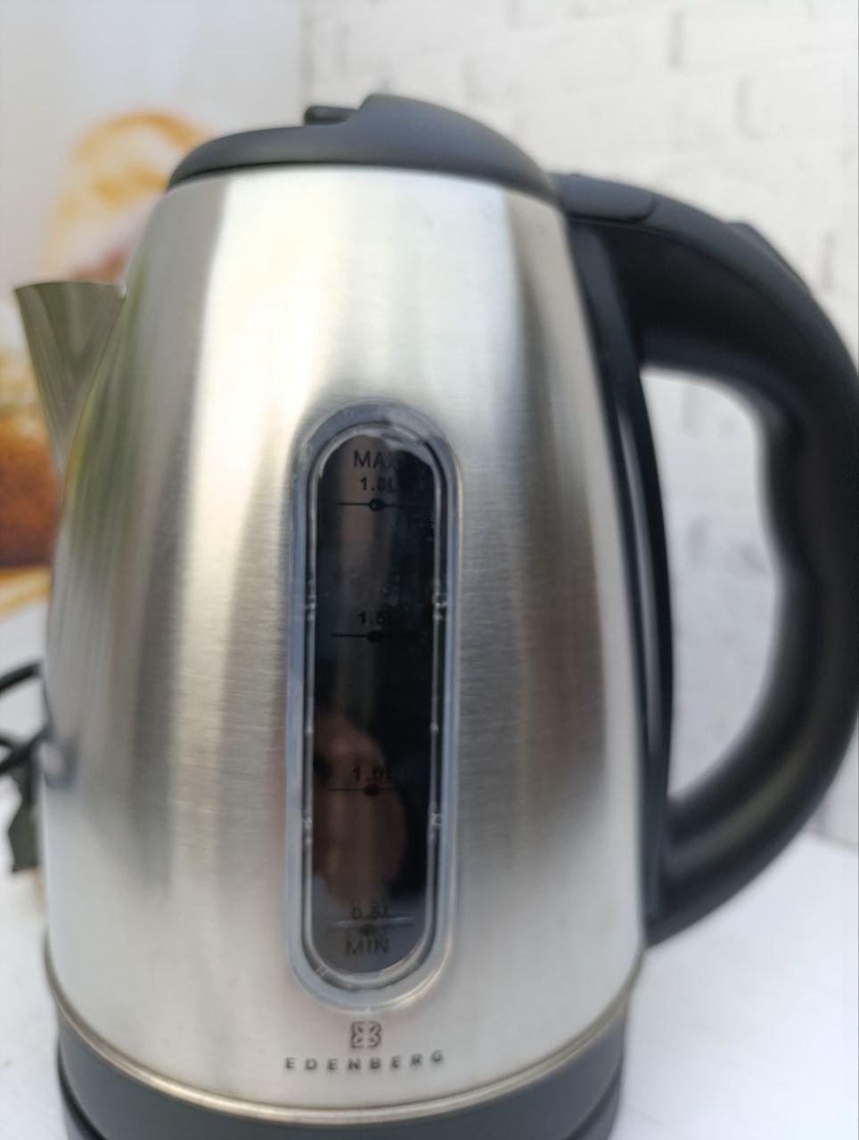 Електрочайник EDENBERG EB-83521 нержавіюча сталь 1,8 л 2000 Вт - фото 4 Електрочайник EDENBERG EB-83521 нержавіюча сталь 1,8 л 2000 Вт - фото 4