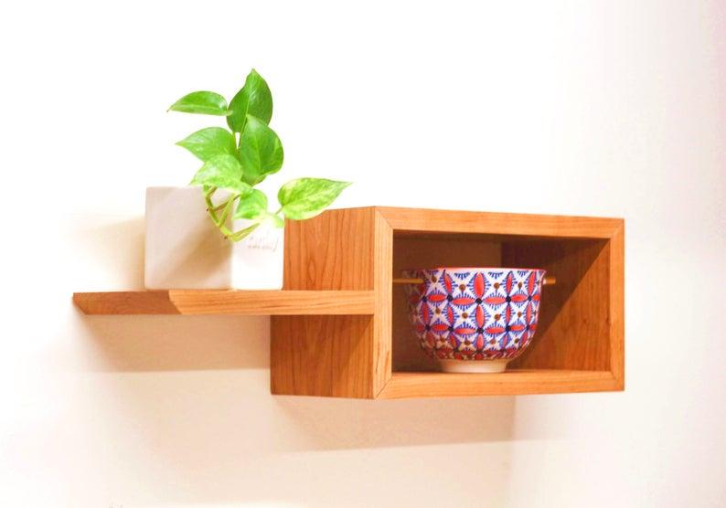 Полка настенная из дерева Тьюринг 2 Ваниль (НСП-204102)