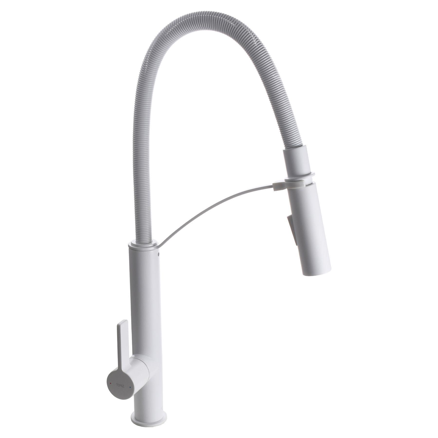 Смеситель для кухни с гибким изливом TOPAZ Sardinia Белый (20805)