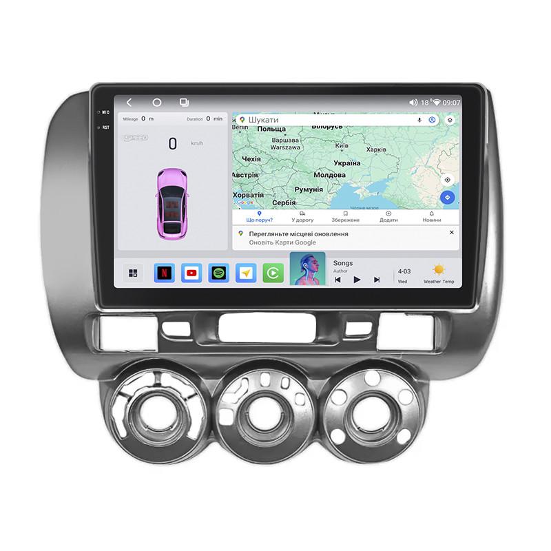 Автомагнитола штатная Lesko 4G/CarPlay/QLED/360°/GPS/Wi-Fi для Honda Jazz I Рестайлинг Manual AC 2005-2008 4/64Gb 9" (2352209046)