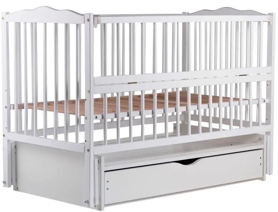 Кровать Радуга бук с откидной боковиной и маятником с ящиком Белый (12377588) Кровать Радуга бук с откидной боковиной и маятником с ящиком Белый (12377588)